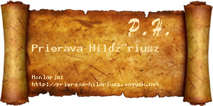 Prierava Hiláriusz névjegykártya